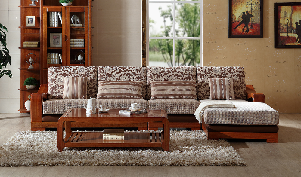 Y9615轉角沙發(fā)+W9607L長茶幾+N8601兩門書柜+邊柜